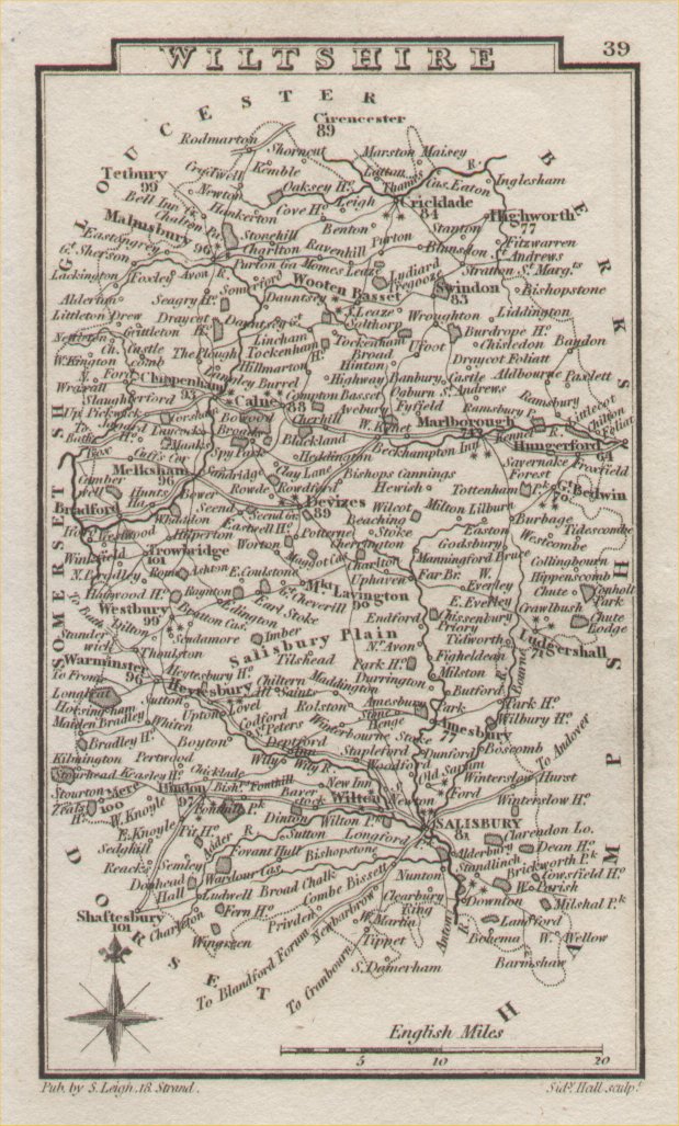 Map of Wiltshire - Leigh